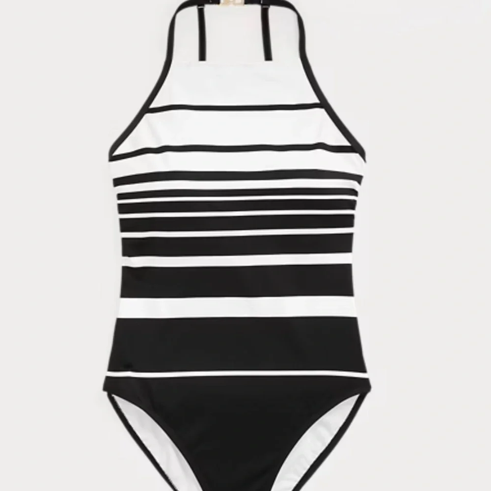 Ralph Lauren Striped High-Neck One-Piece